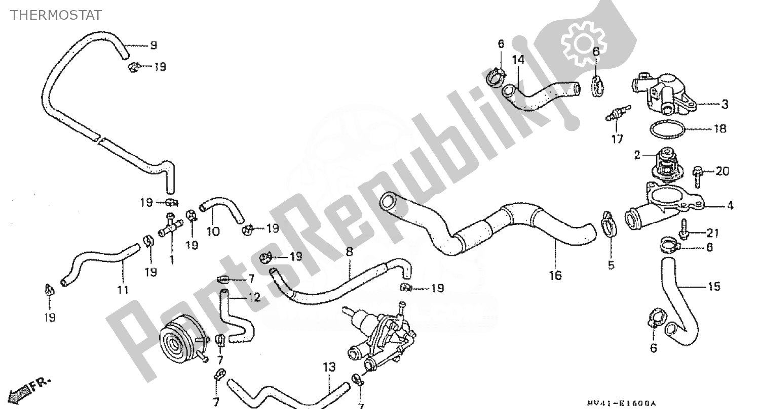 Todas las partes para Termostato de Honda CBR 400 RR 1990
