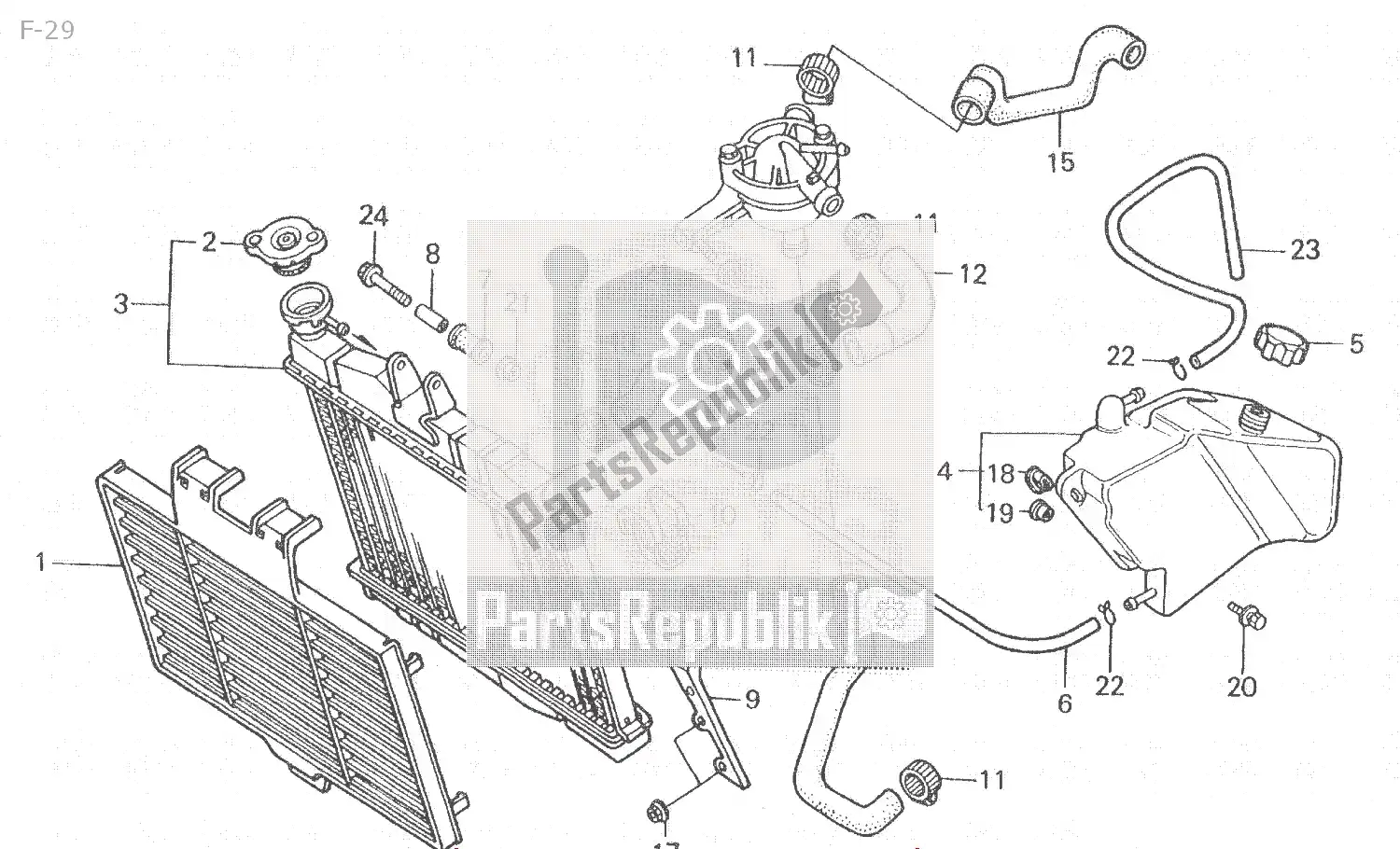 Tutte le parti per il F-29 del Honda NSR 250 1986