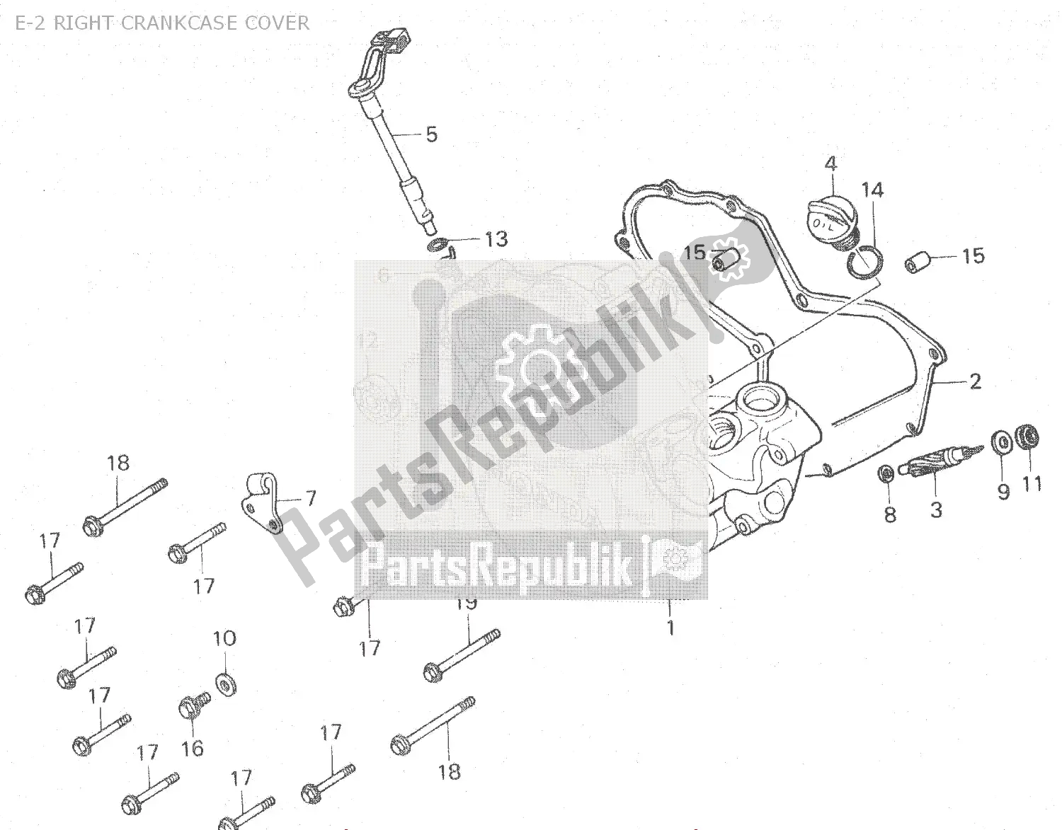 Toutes les pièces pour le E-2 Right Crankcase Cover du Honda MBX 125 1984