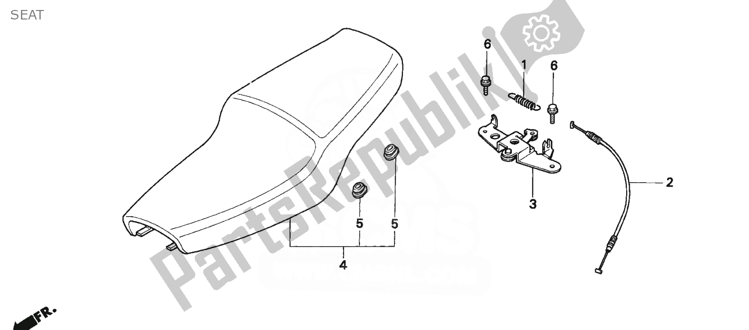 All parts for the Seat of the Honda NSR 75 1992