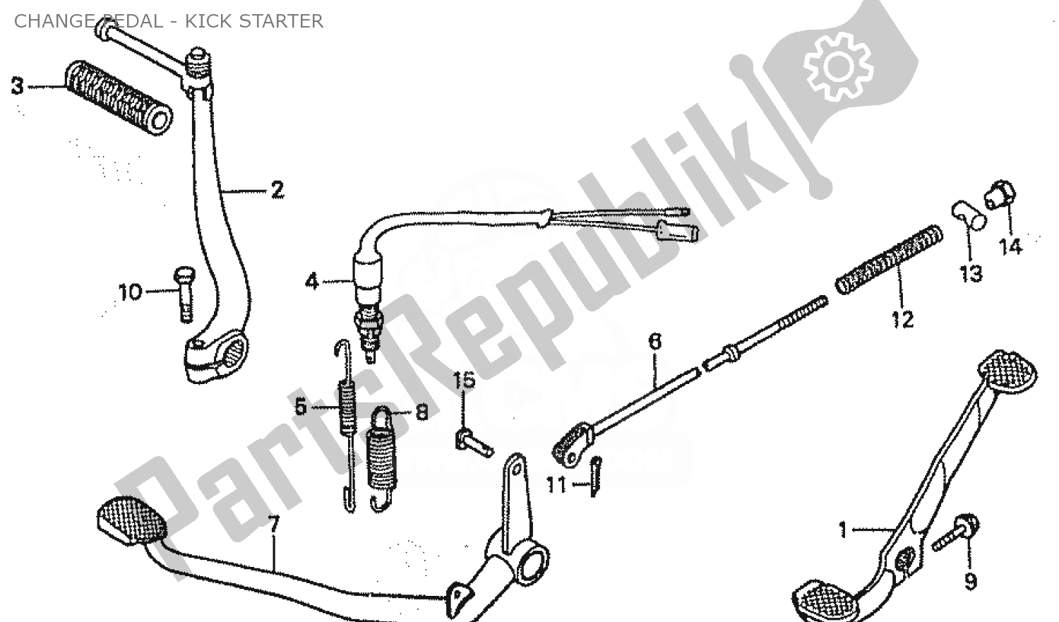 Todas as partes de Change Pedal - Kick Starter do Honda C 50 CUB 1999