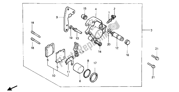 Todas las partes para Pinza De Freno Delantero de Honda CR 80R 1987