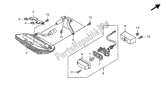 Todas las partes para Luz De La Cola de Honda CB 1300A 2008
