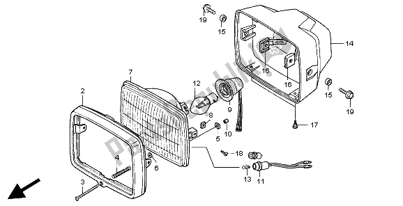 All parts for the Headlight (eu) of the Honda CG 125 1998