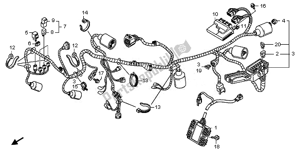 All parts for the Wire Harness of the Honda XL 125V 2008