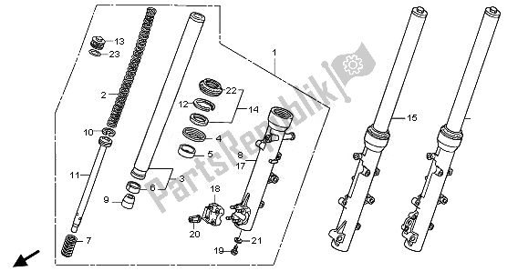 All parts for the Front Fork of the Honda XL 700V Transalp 2008