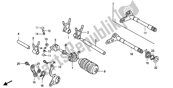 Todas las partes para Tambor De Cambio De Marchas de Honda CR 125R 1985