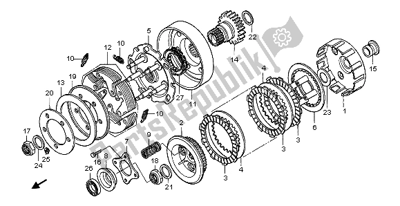 All parts for the Clutch of the Honda TRX 450 FE Fourtrax Foreman ES 2004