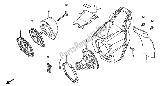 All parts for the Air Cleaner of the Honda CR 500R 1 1990