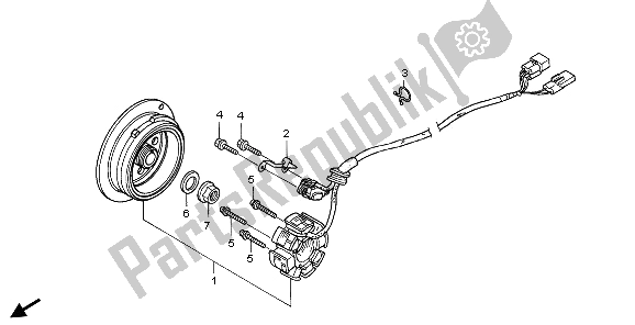 All parts for the Generator of the Honda CRF 250X 2006