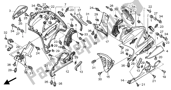 Todas as partes de Capuz Inferior do Honda ST 1300A 2004