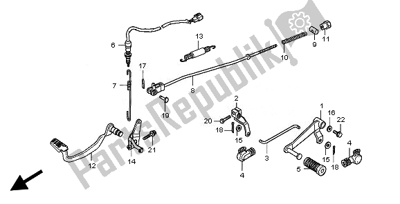 All parts for the Pedal of the Honda CBF 125M 2010