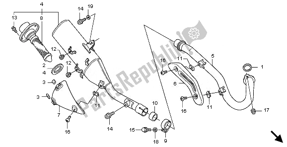 All parts for the Exhaust Muffler of the Honda CRF 450X 2011