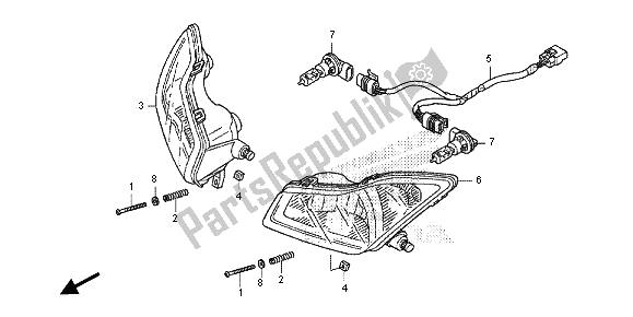 Alle onderdelen voor de Koplamp van de Honda TRX 420 FE Fourtrax Rancher 4X4 ES 2013