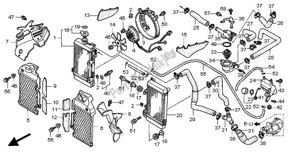 Todas las partes para Radiador de Honda XL 650V Transalp 2000