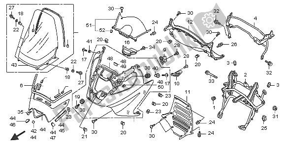 All parts for the Front Cover of the Honda FJS 600D 2005