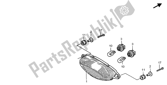 Alle onderdelen voor de Achterlicht van de Honda VTR 1000F 2003