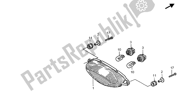 Todas las partes para Luz De La Cola de Honda VTR 1000F 2003