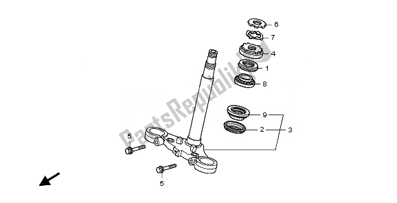 All parts for the Steering Stem of the Honda CBF 1000 2008