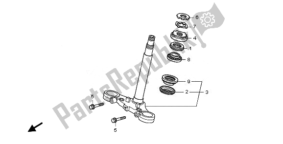 All parts for the Steering Stem of the Honda CBF 1000 2008