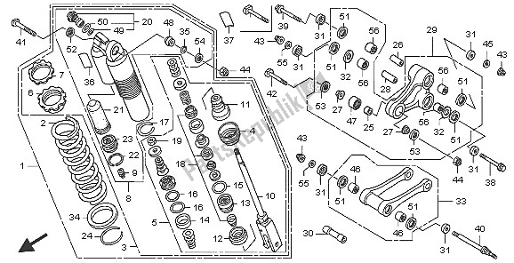 Todas las partes para Cojín Trasero de Honda CRF 250R 2005