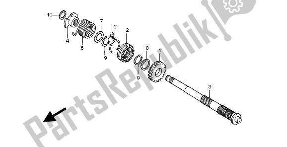 All parts for the Kick Starter Spindle of the Honda XR 70R 1999