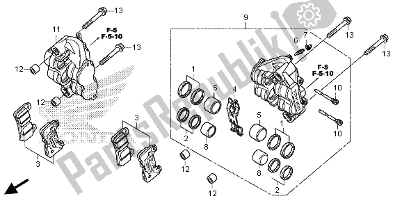 Tutte le parti per il Pinza Freno Anteriore del Honda CBR 600 RR 2013