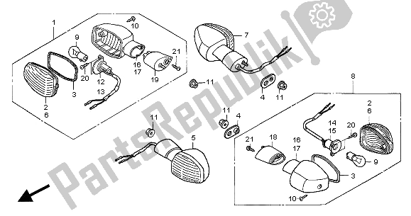 Tutte le parti per il Winker del Honda CB 600F Hornet 2002