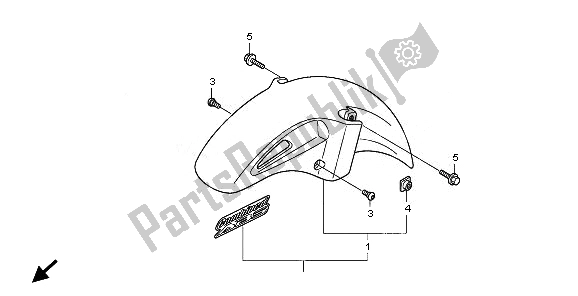 All parts for the Front Fender of the Honda NT 700V 2010