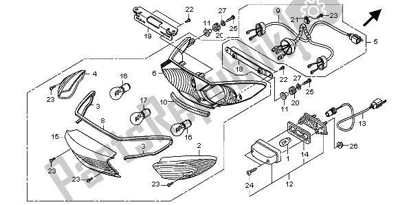 Wszystkie części do ? Wiat? A Tylne Honda XL 1000 VA 2007