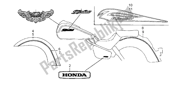 Alle onderdelen voor de Mark van de Honda VT 750C 2006