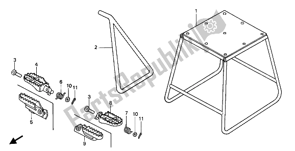 Todas las partes para Soporte Y Paso de Honda CR 500R 2 1992