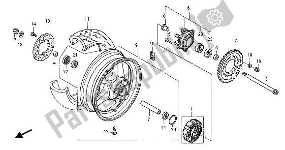 Tutte le parti per il Ruota Posteriore del Honda CBR 600 FS 2001