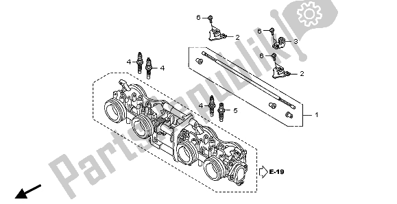 All parts for the Throttle Body (components) of the Honda CB 1300A 2007