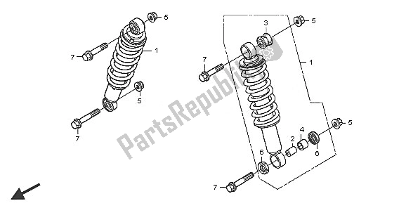 Toutes les pièces pour le Coussin Avant du Honda TRX 250 EX Sporttrax 2005