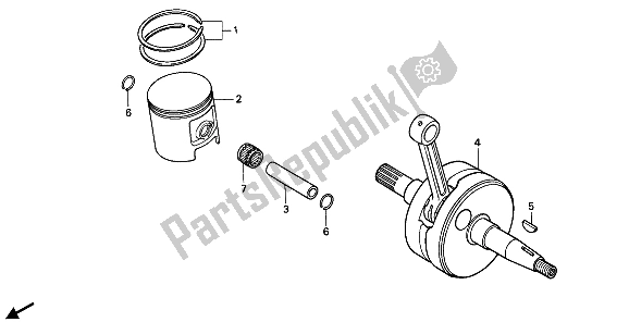 All parts for the Crankshaft & Piston of the Honda CR 500R 1 1992