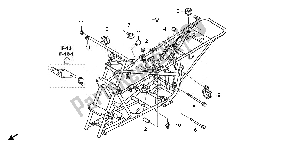 All parts for the Frame Body of the Honda TRX 90X 2011