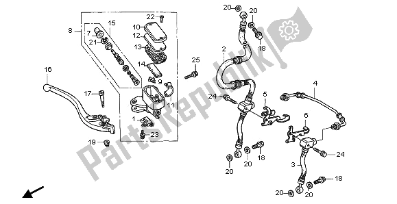 All parts for the Fr. Brake Master Cylinder of the Honda CBR 600F 1995