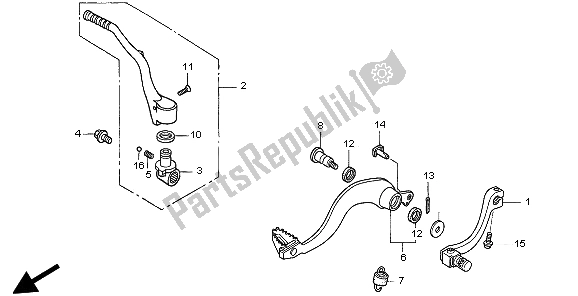 All parts for the Pedal of the Honda CR 250R 2003