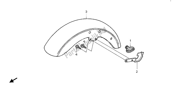 All parts for the Front Fender of the Honda VT 1100C2 1995