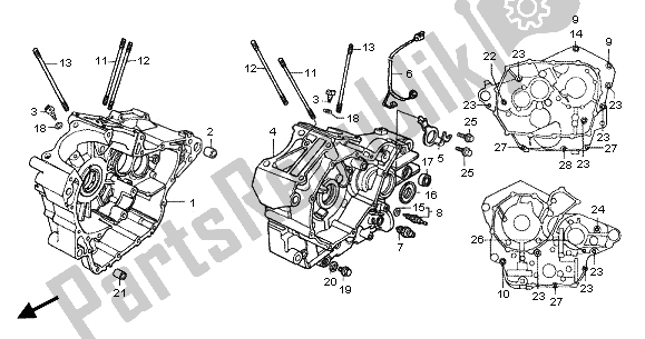 Alle onderdelen voor de Carter van de Honda VT 750 DC 2001