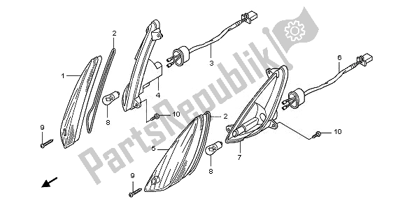 All parts for the Winker of the Honda PES 150R 2010