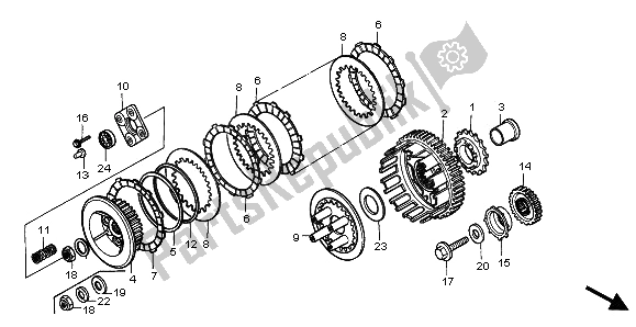 All parts for the Clutch of the Honda VT 600C 1996