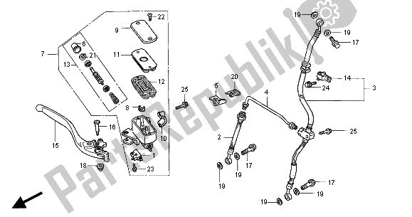 All parts for the Fr. Brake Master Cylinder of the Honda ST 1100 2000