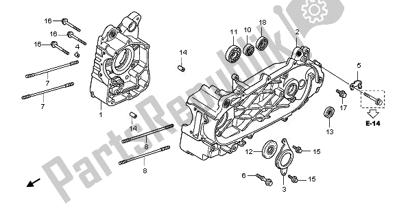 All parts for the Crankcase of the Honda PES 125 2011