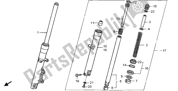 All parts for the Front Fork of the Honda VT 125C 2008