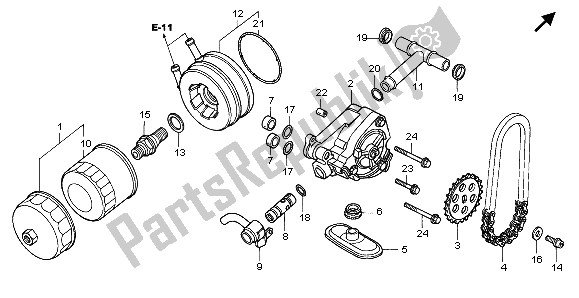 All parts for the Oil Filter & Oil Pump of the Honda NT 700 VA 2007