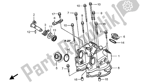 All parts for the Cylinder Head Cover of the Honda XR 400R 2000