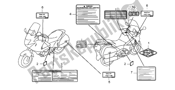 All parts for the Caution Label of the Honda NT 700V 2008