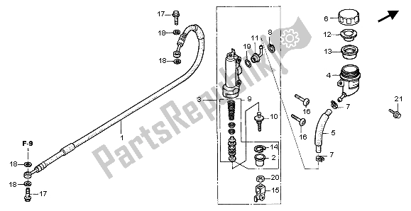 Todas las partes para Rr. Brake Cilindro Maestro de Honda CR 85 RB LW 2004